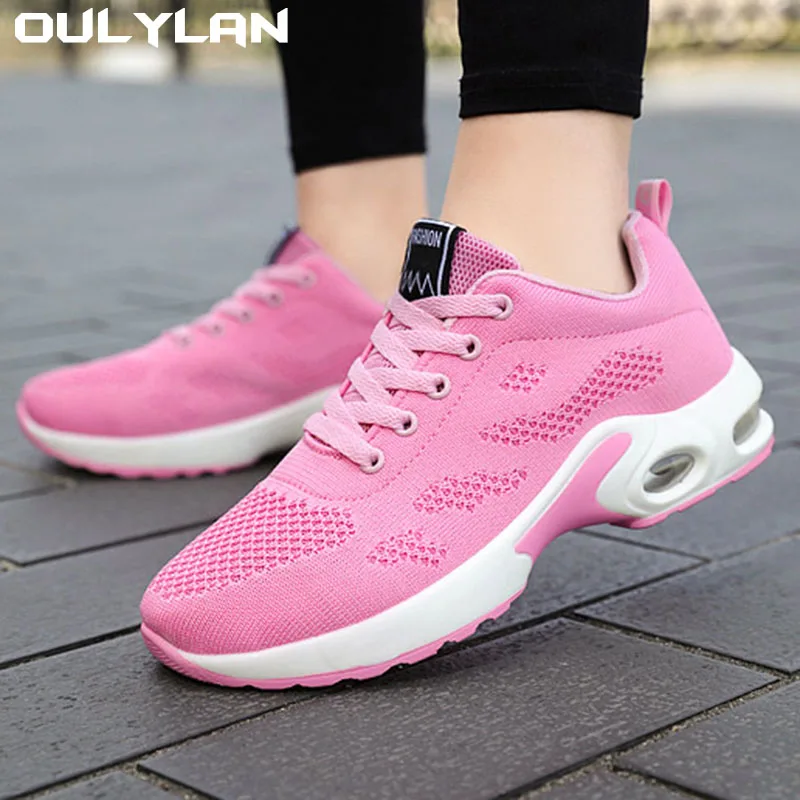 

Oulylan Women Air Cushion Platform Summer Sports Shoes Luxury Lightweight Casual Sneakers Shoes Mesh Breathable Running Shoes