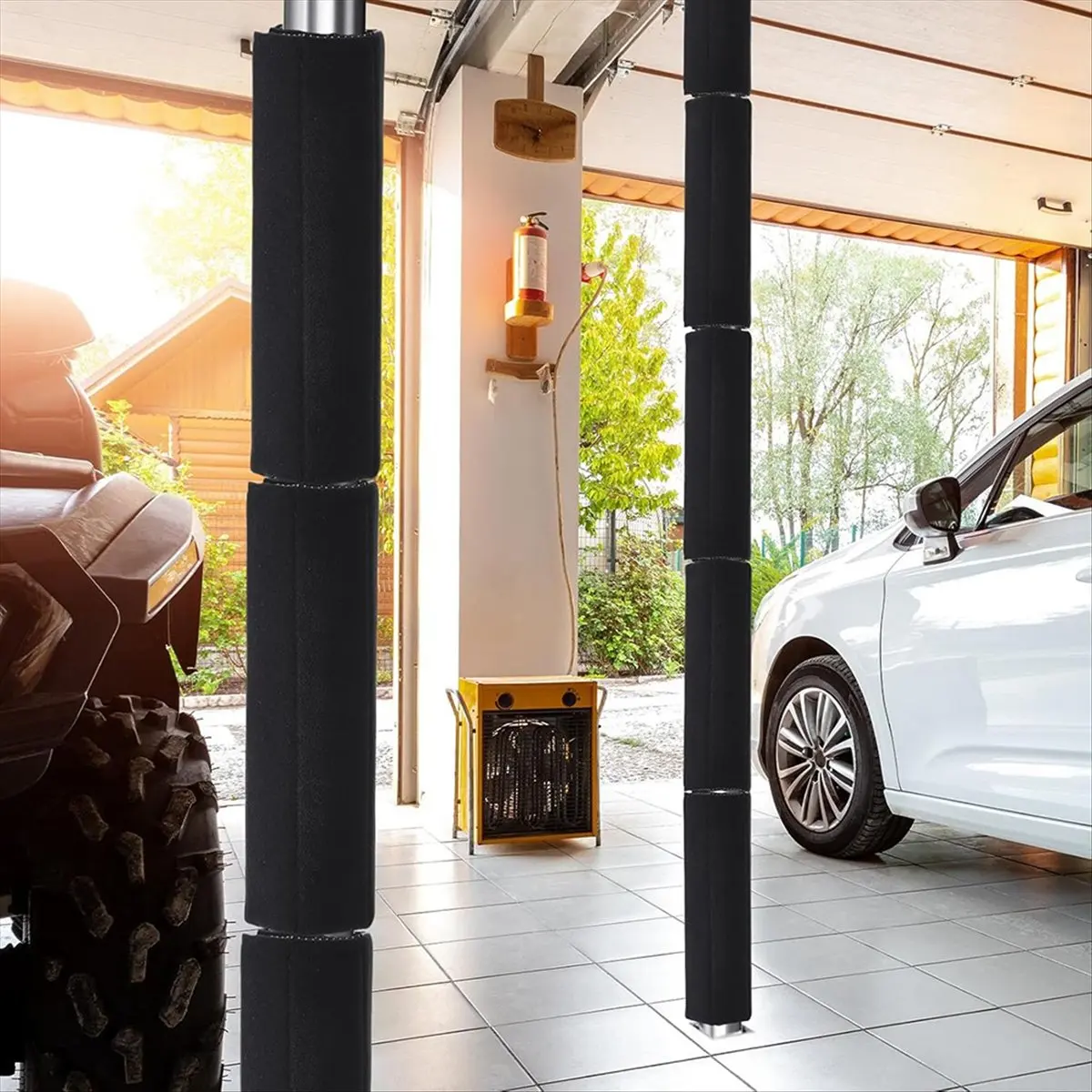 

НОВИНКА, 6 шт., подкладка для гаражных шестов с противоскользящей тканевой пленкой, 12 х 24 дюйма, черная крышка для подвала, удобная обертка для подвалельных шестов