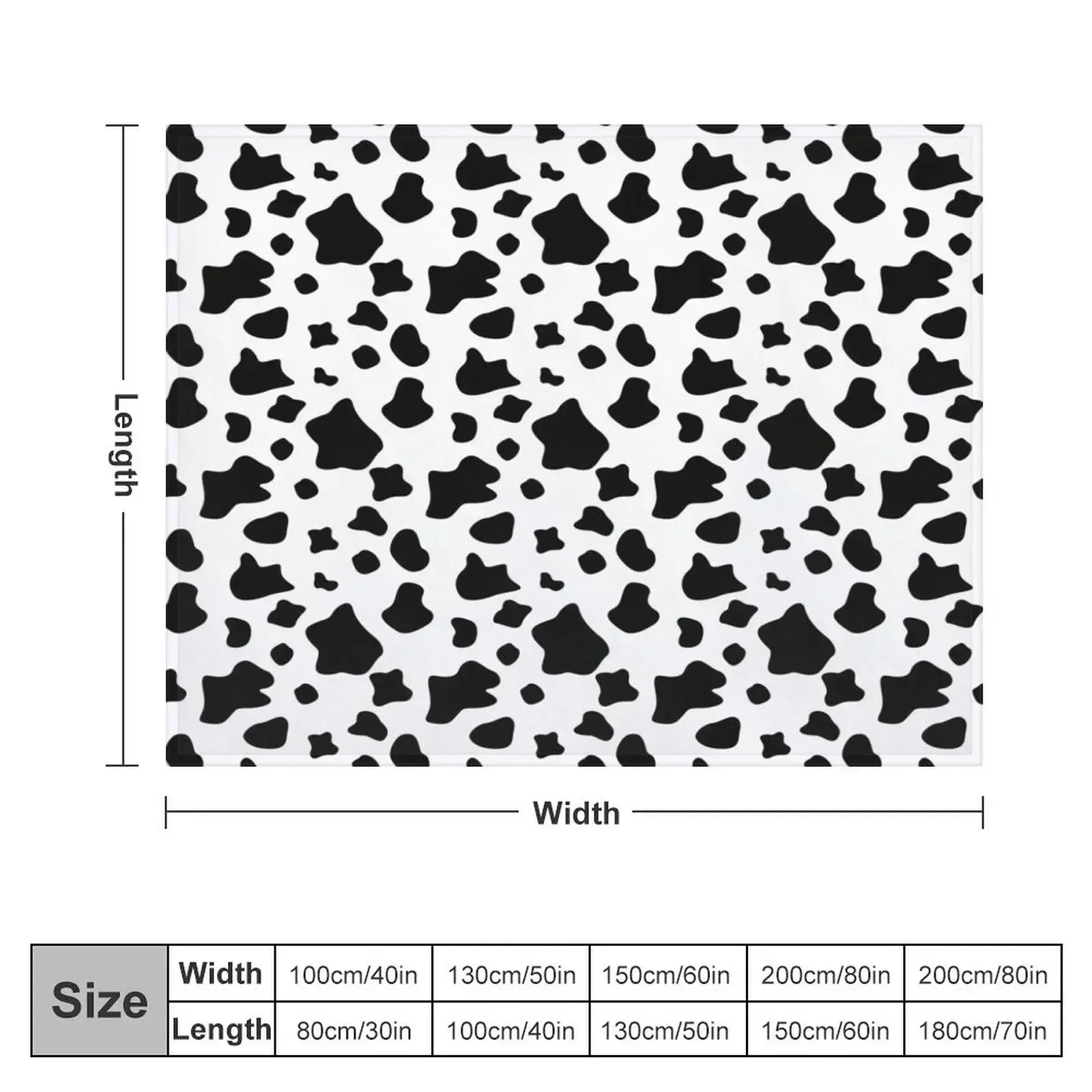 Black and white cow spots pattern, animal fur Throw Blanket Camping Luxury Throw Blankets