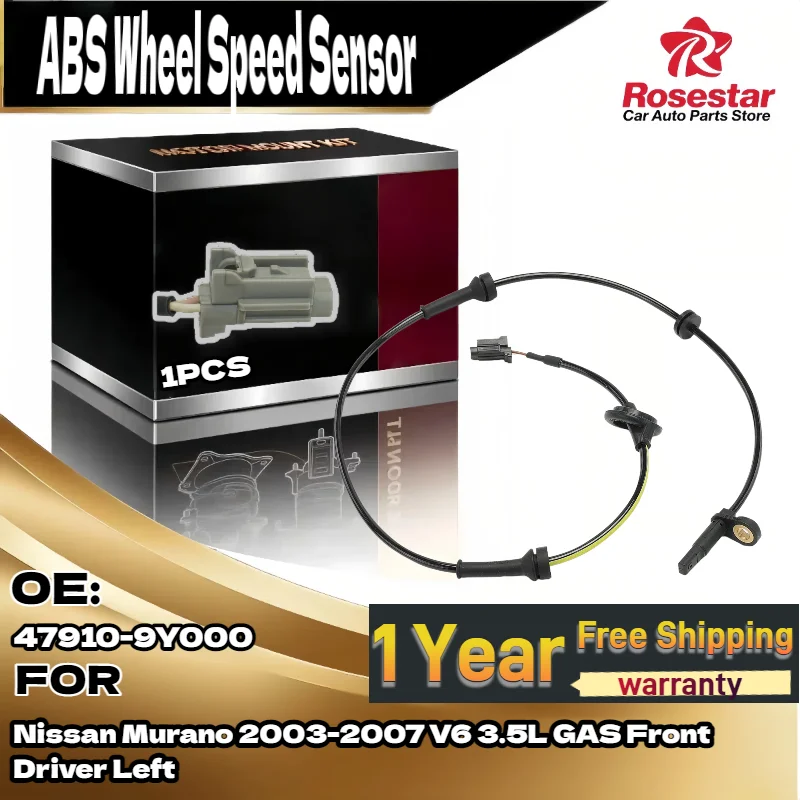 

ABS Sensor Front Left Driver Side for Nissan Murano 2003-2007 V6 3.5L GAS 47910-9Y000