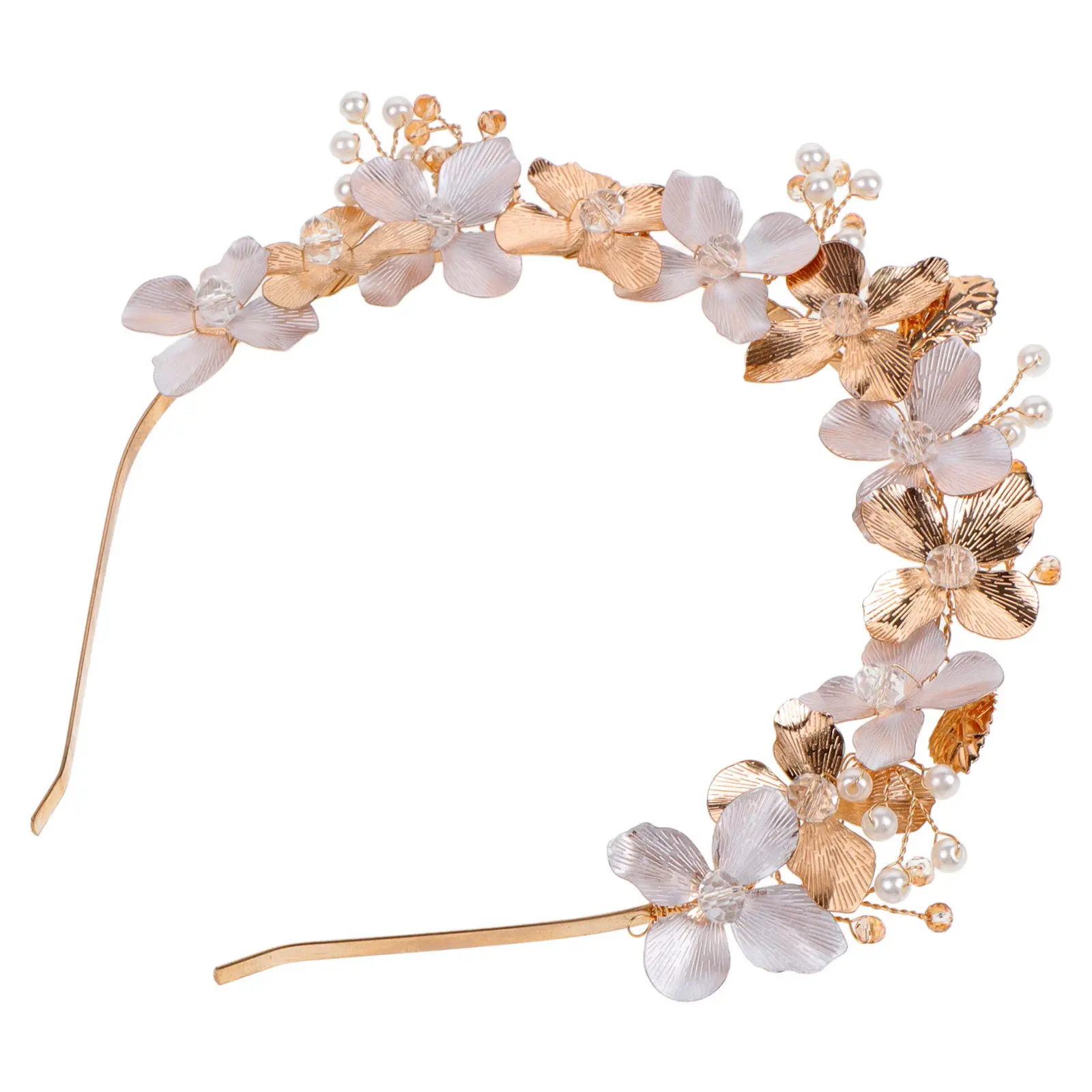 Flower Headband for Women Elegant Decorative Floral Hair Hoop Bridal Wedding Headpiece Valentine Christmas Prom Beach Photoshoot