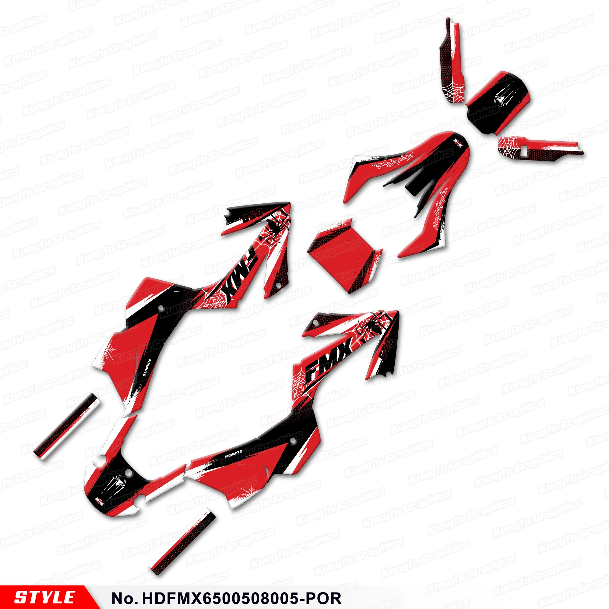 

JY Racing Customised Sticker Kit Durable Vinyl for HONDA FMX 650 FMX650 2005 2006 2007 2008 Adhesive Decals, Restyled