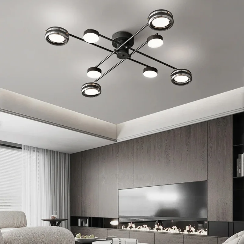 Modern Style Design Lamp Ceiling Light Black Copper Glass LED Ceiling Chandelier Living Room Bedroom Dining Room Kitchen Lamp