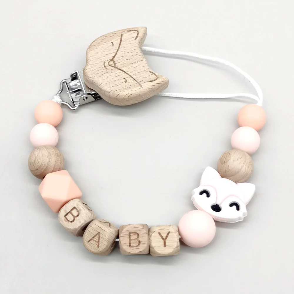 مشابك لهاية ذات طابع ثعلب بألوان نابضة بالحياة، حامل باسي للأطفال، تصميم عملي رائع للرضع