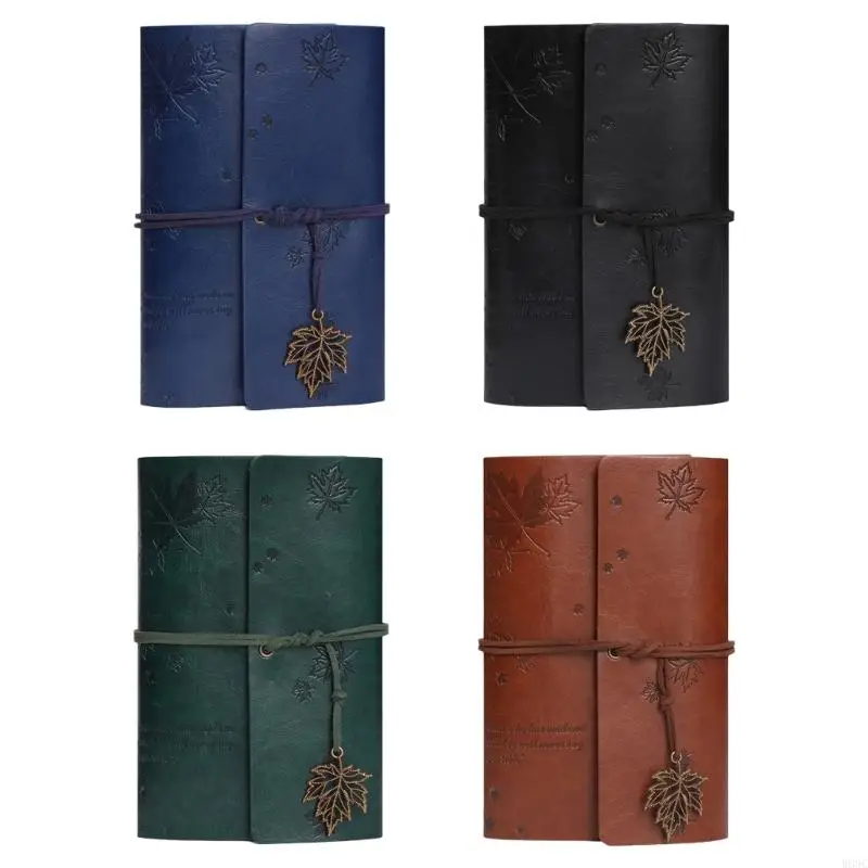 W89C A 6 Maple Leaf Notebook Retro Teatherbook Notebook Travel Notebook для школы