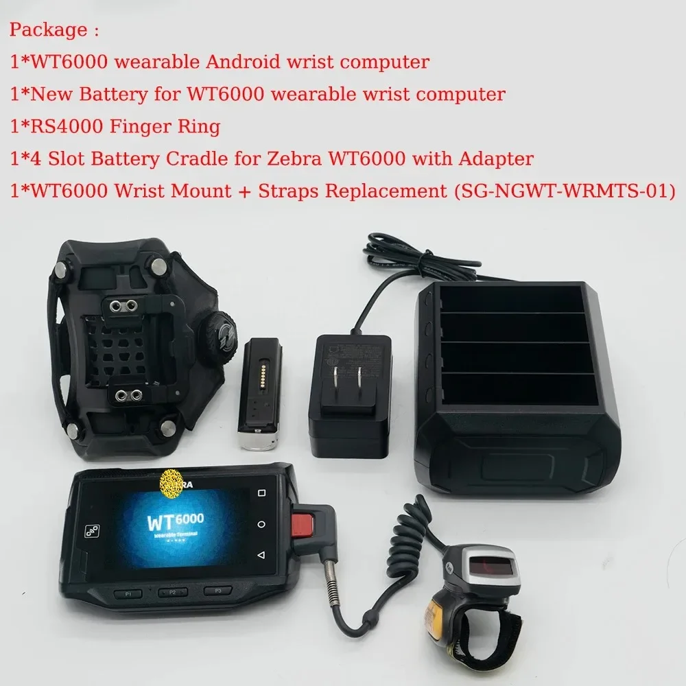 WT6000 wrist computer+RS4000 Ring Scanner Kit +Battery +Battery Cradle for Zebra,Free Shipping