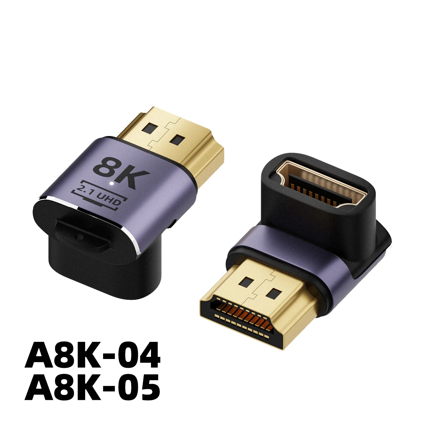 8K HDMI 2.1 Cable Connector Adapter 270 90 Degree Angle Male to Female Converters Cable Adaptor Extender