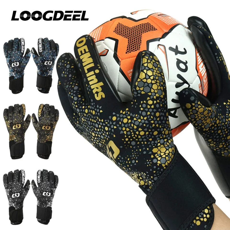 

Loogdeel Professional Football Supplies Adult Children Goalkeeper Gloves Finger Protection Anti-slip Soccer Training Gloves
