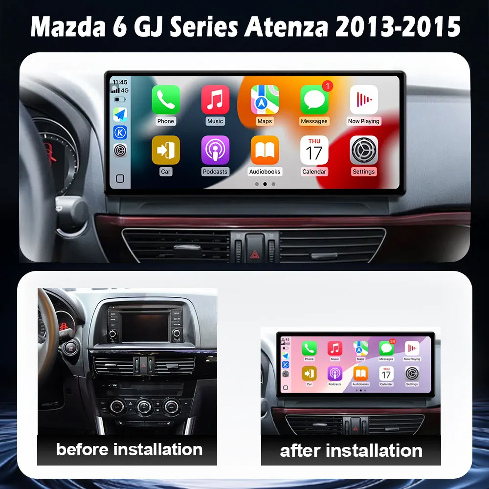 Mazda 6 GJ Series Atenza 2013-2015 Multimedia GPS Navigation Video Radio Player Car Stereo with Carplay Monitor WiFi Bluetooth