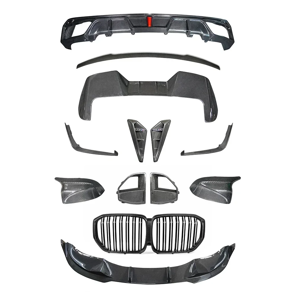 New! For BMW X5 G05 2022-UP Dry Carbon Fiber Front Rear Lip Side Skirt Grille Diffuser Canard Corner Wrap Air Vents Rearview She