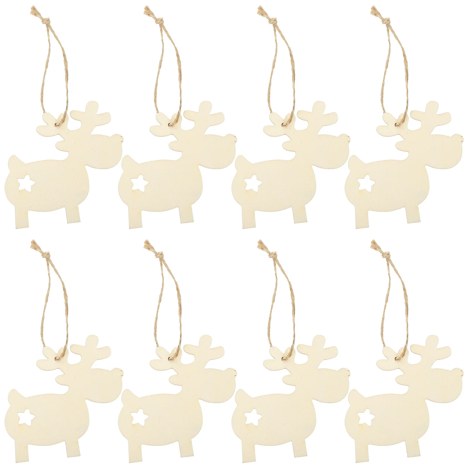 

30Pcs Wooden Christmas Pendants Blank DIY Painting Tags Xmas Hanging Decorations Hollow Star Deer Wood Ornaments