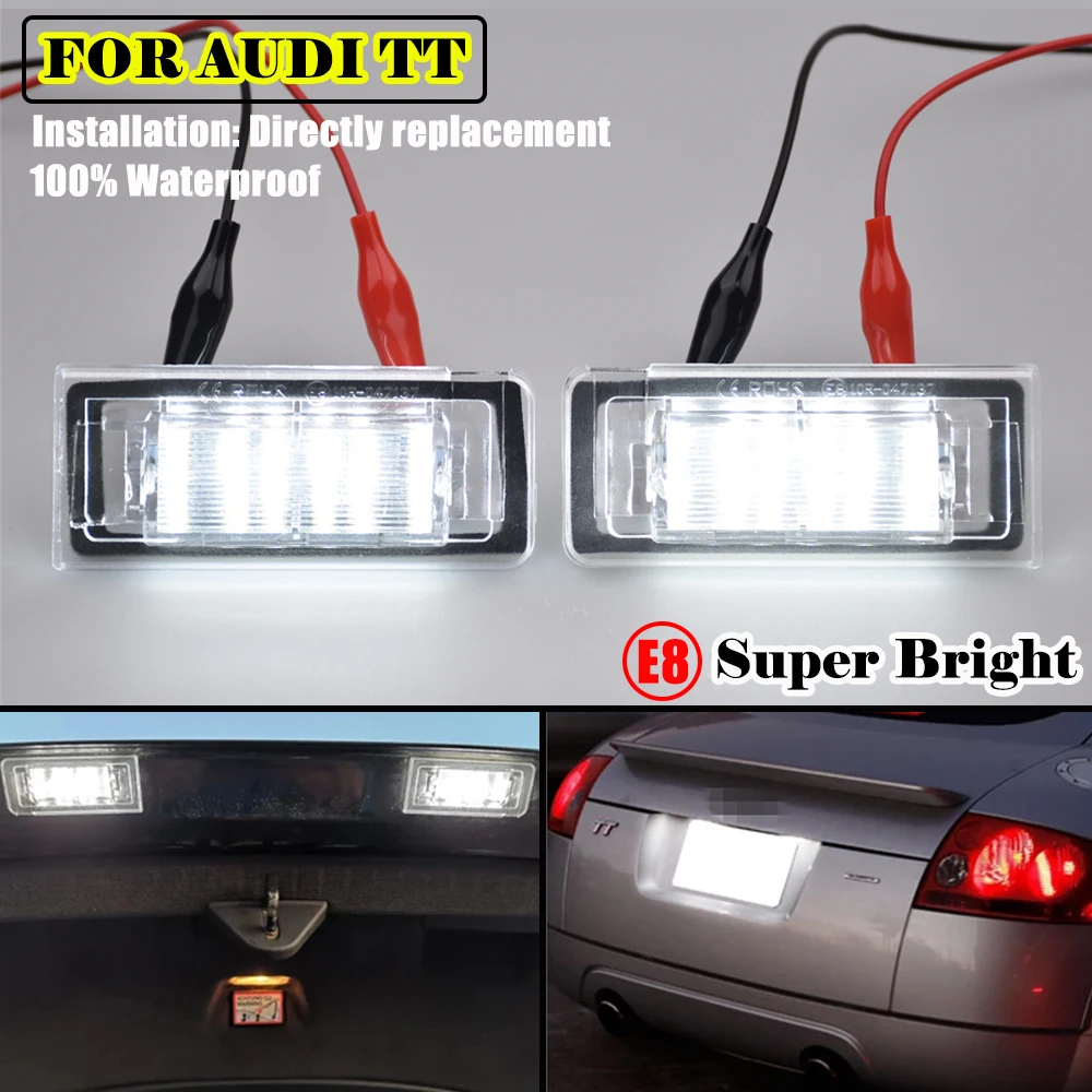 2 قطعة رقم الترخيص لوحة ضوء لأودي TT MK1 8N رودستر 8N9 كوبيه 8N3 1998-2006 Canbus 18 SMD LED