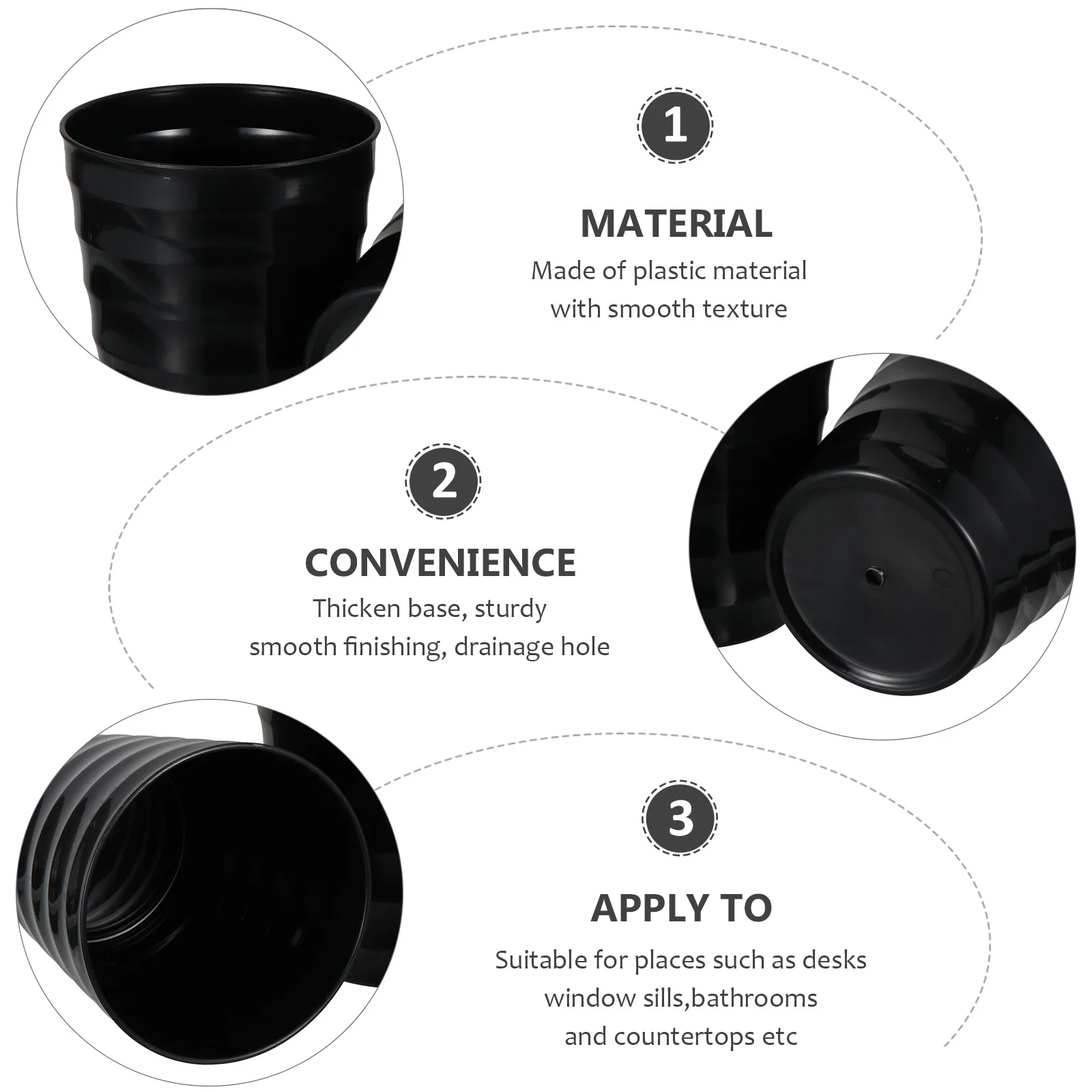 

2 Pcs Indoor Thickened Flower Pot Plants Home Flowerpot Planter Container Plastic Raw Material Outdoor