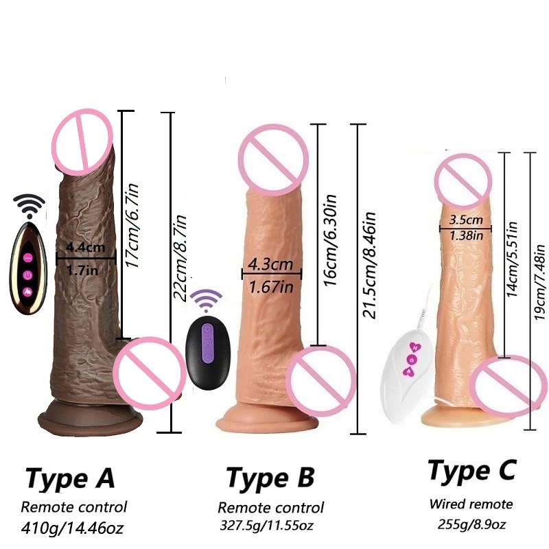 Realistic Dildo Thrusting Vibrators with 8 Thrusts & Rotations & Vibrations Strong Suction Cup Sex Toy for Women Big Anal Dildo