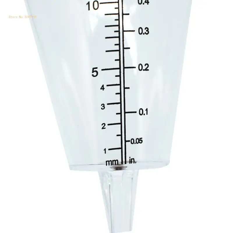 Decorative Garden Rain Gauge Stylish Cone-shaped Rainfall Measuring Tool for Indoor Outdoor Traveling Camping Portable Dropship