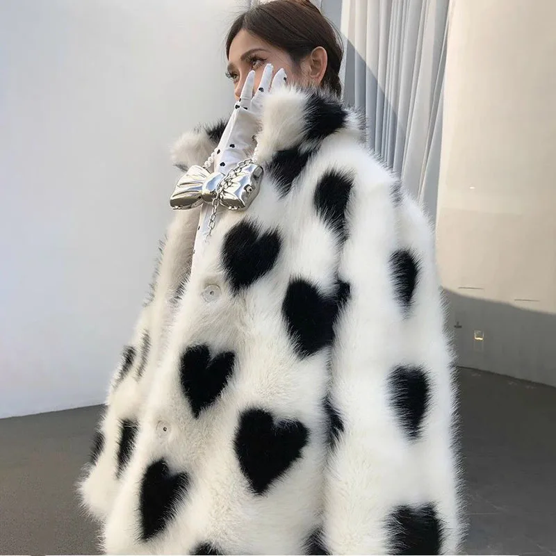 Love Environmental Protection Mao Mao Jacket Women's Outwear Autumn Winter New Imitation Fur Coat Fashion Loose Thick Warm Coat