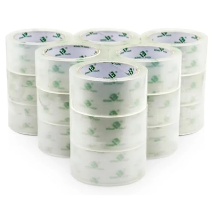 

Clear Silent Packing Tape 18 Rolls, NO Noise Quiet Tape Refill Rolls for Shipping, Moving and Packaging, 2.4Mil 1.88Inch 55Yard