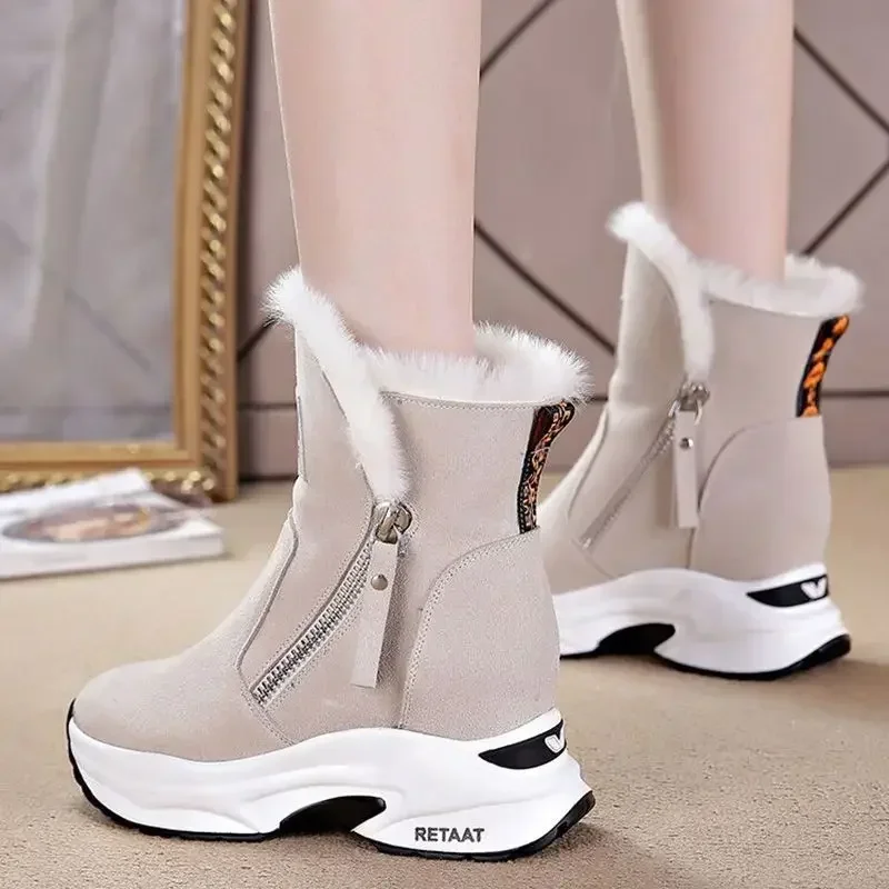 

Зима 202, новые зимние ботинки на массивном каблуке для женщин, удобная и элегантная женская обувь из искусственной кожи на платформе, дизайнерская роскошная обувь Y2k