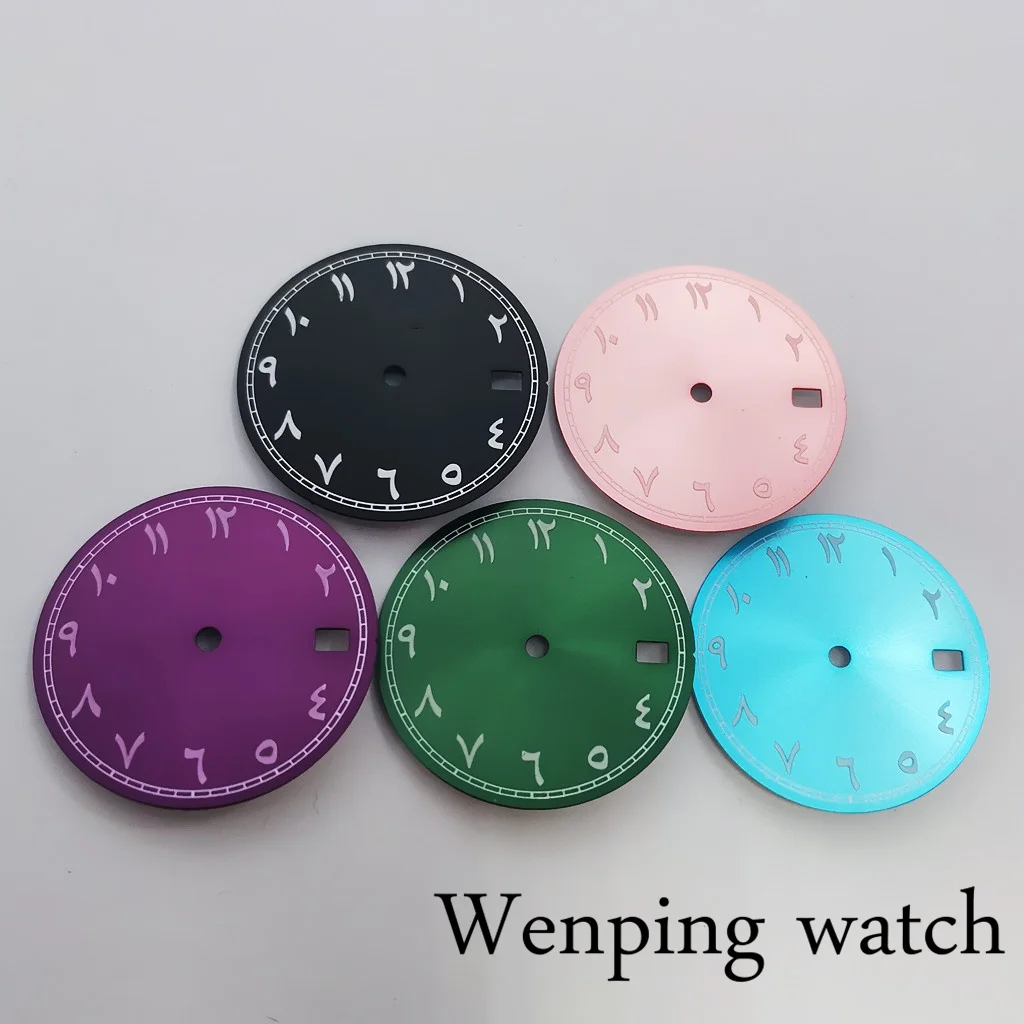 New 29mm High Quality Sterile Black/Pink/Purple/Green/Blue Watch Dial Luminous Fit NH35 Movement Automatic Watch Accessories