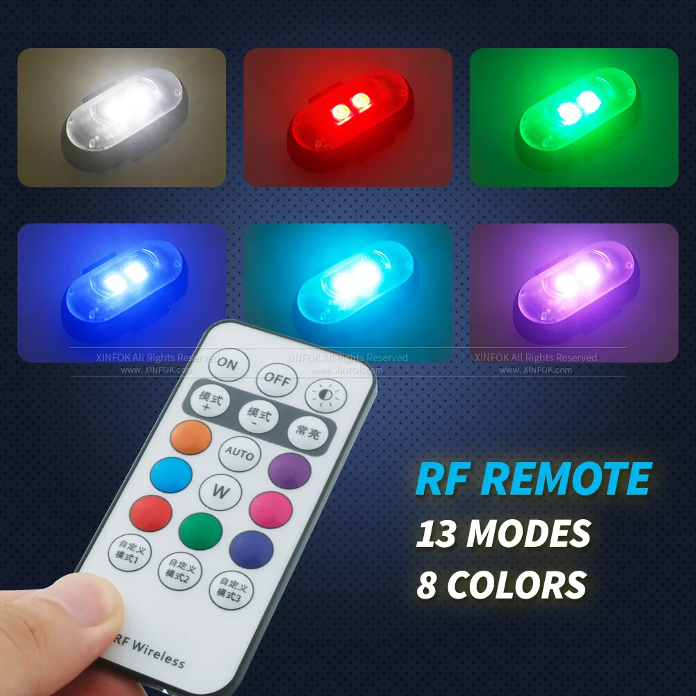 RGB Led Aircraft Strobe lights Motorcycle Lights LED Flash Position Wireless Light  Aircraft Airplane Helicopter Warning Lights