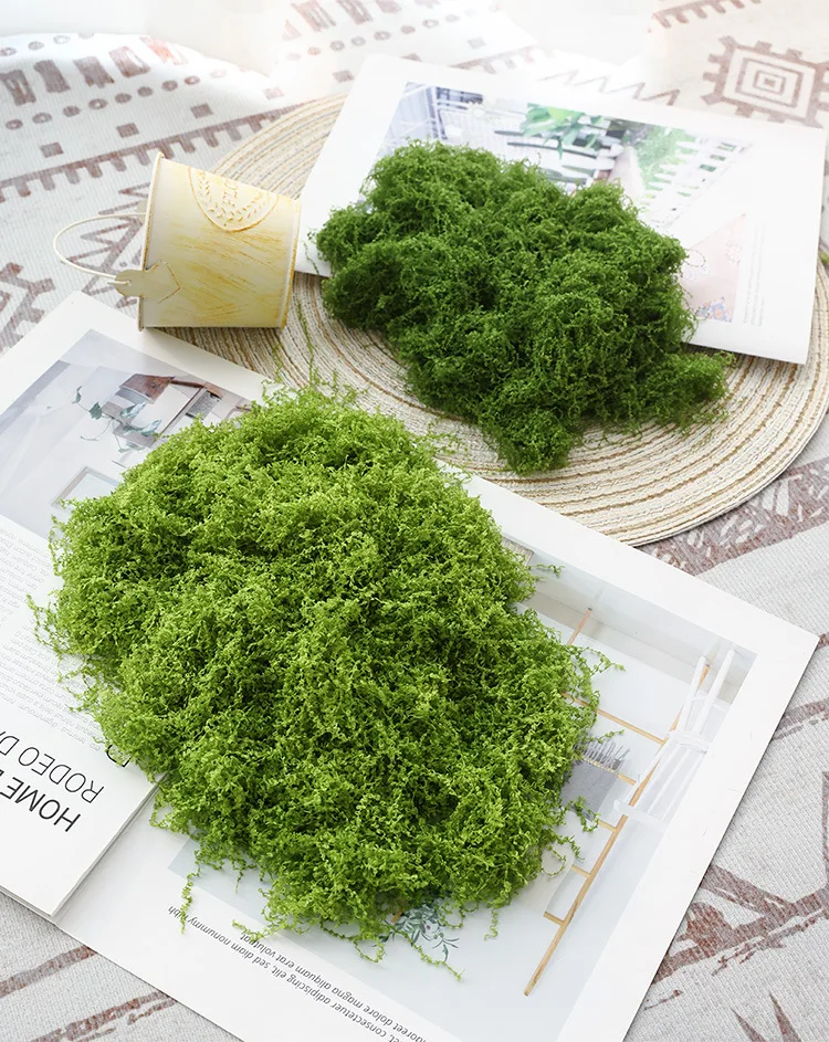 Grünes künstliches Moos, DIY-Handwerk, Gras, künstliches Moos, künstliches konserviertes Moos, grüne Pflanze, Zuhause, Zimmer, Garten, Dekor, Landschaft, künstliches Gras – Detail 6