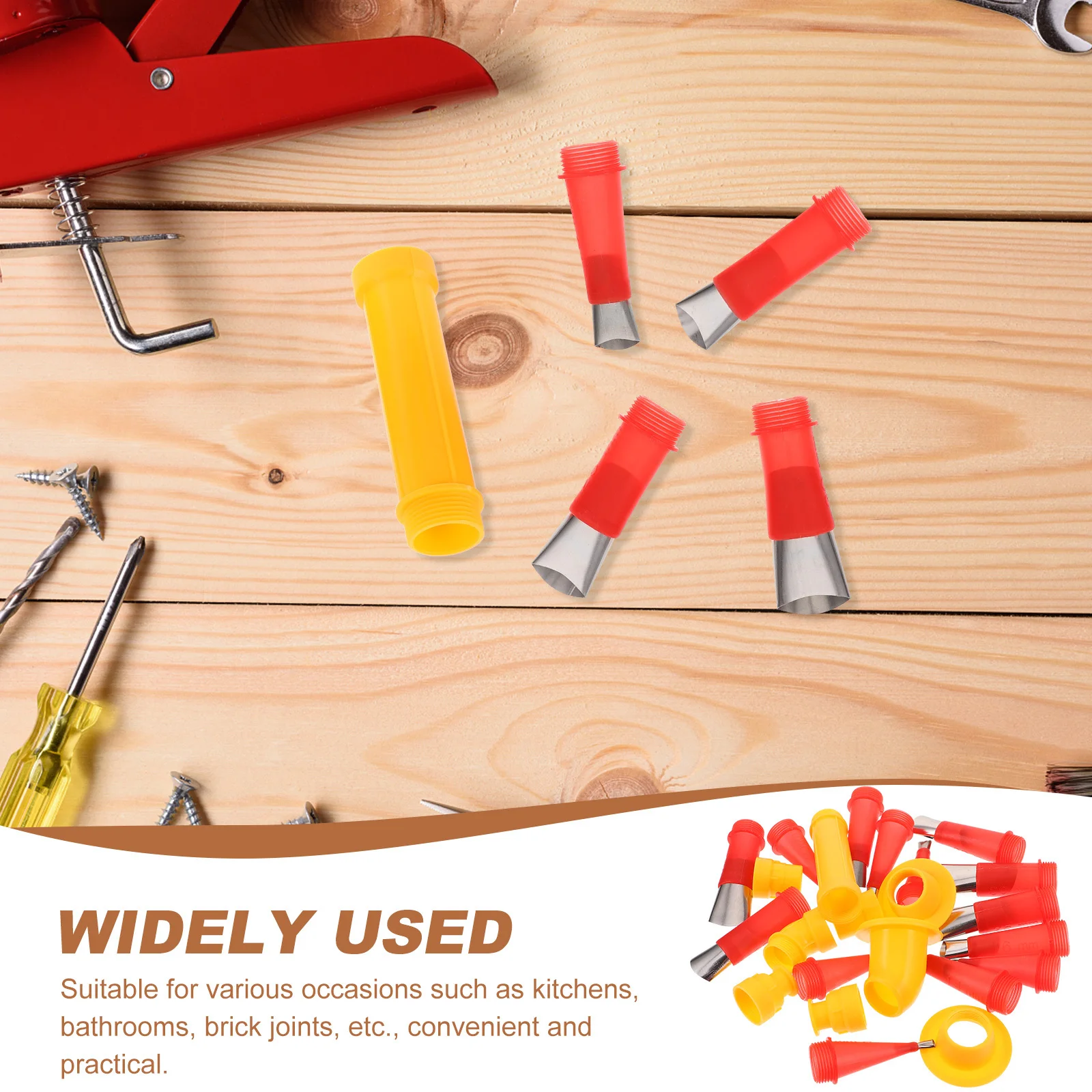 

1Set Stainless Steel Caulking Nozzle Applicators Detachable Base Sealant Application Tool Kit for Tile Kitchen Bathroom