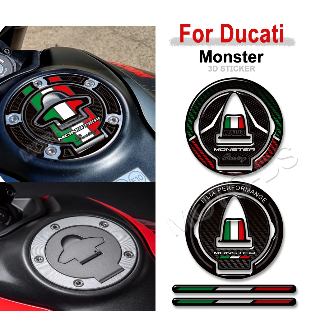 

For Ducati Monster 620 696 796 800 950 939 821 797 937 1000 1100 1200 SP Moto Tank Pad Gas Fuel Oil Cap Stickers Decals