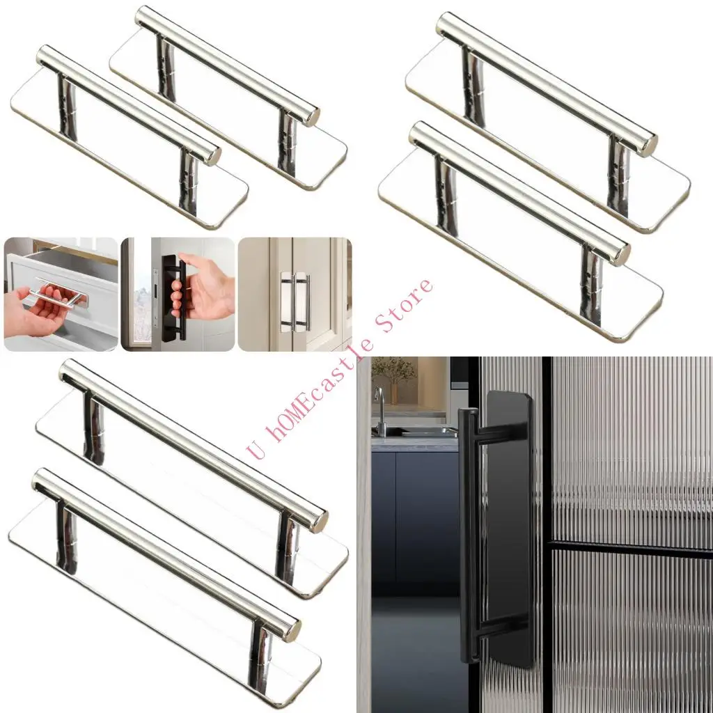 63HF 2pcs Auto Door Pulls No Hole Drilling Required Easy installs Plastic Versatile Use On Glass Wooden Metal Surfaces