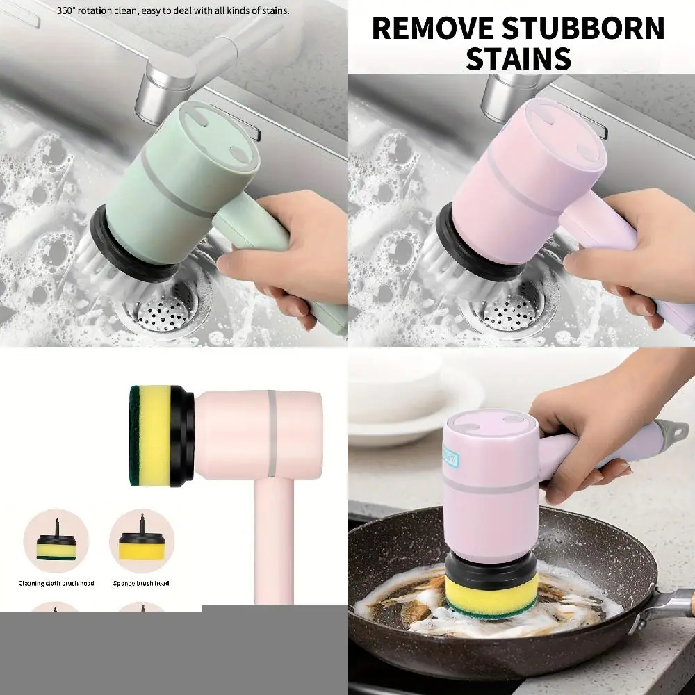 

Multi-functional Cleaning Brush with Large 1200mAh Power for Kitchen, Bathroom, Shoes - Automatic Handheld Charging, Steel Wire