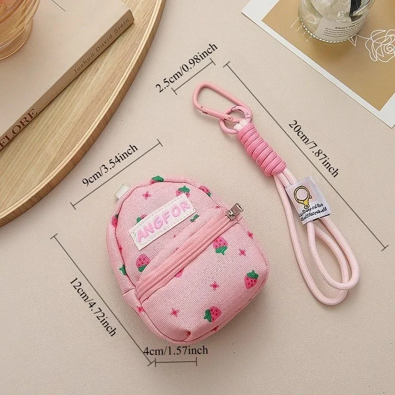 Mini Lipstick Earphone Bag, Trendy Niche Design Pendant Coin Purse, Cute Bag Charm with Lanyard