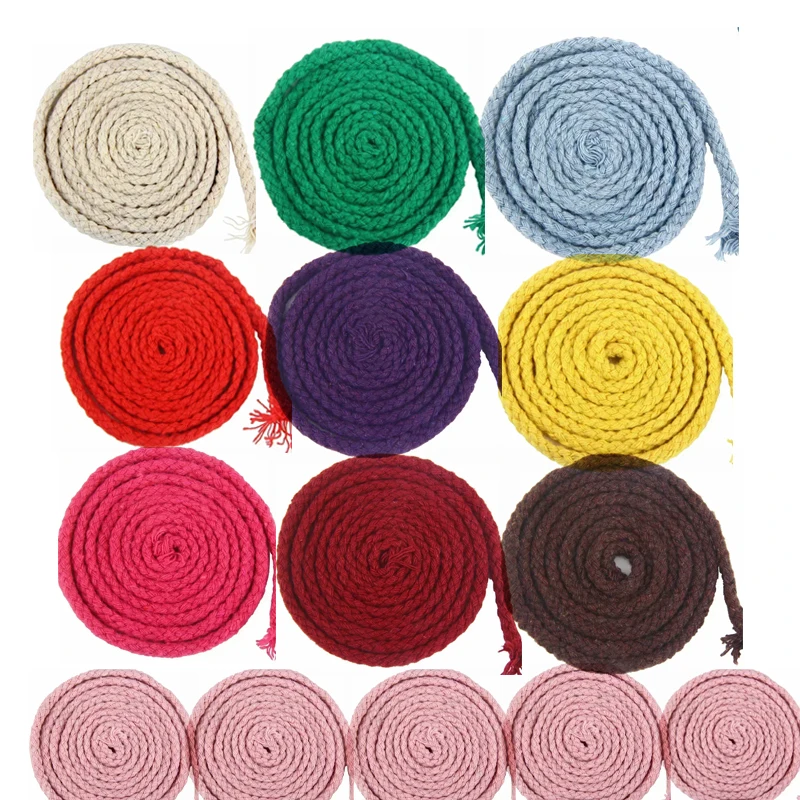 

5mm 90Meters Bag Macrame Rope Cotton Cords Decorative 8 Shares Cord Twisted Braided Drawstring Ropes DIY Home Craft Accessories