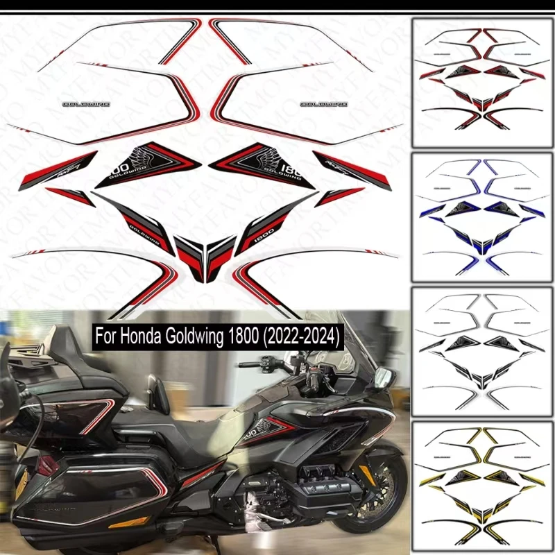 

For Honda Goldwing Gold wing GL1800 F6B 2022-2024 Tank Pad Grips Gas Kit Knee Fairing Fender Stickers Decals Tour Protector