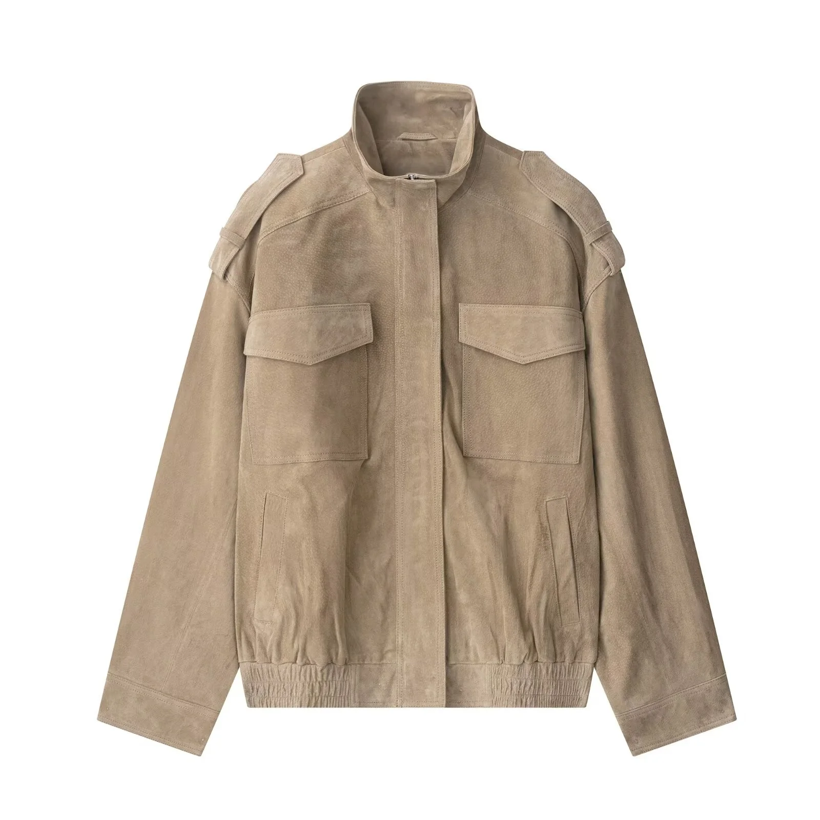 

PB&ZA2025 autumn new women's casual fashion temperament simple loose street style long-sleeved stand collar jacket