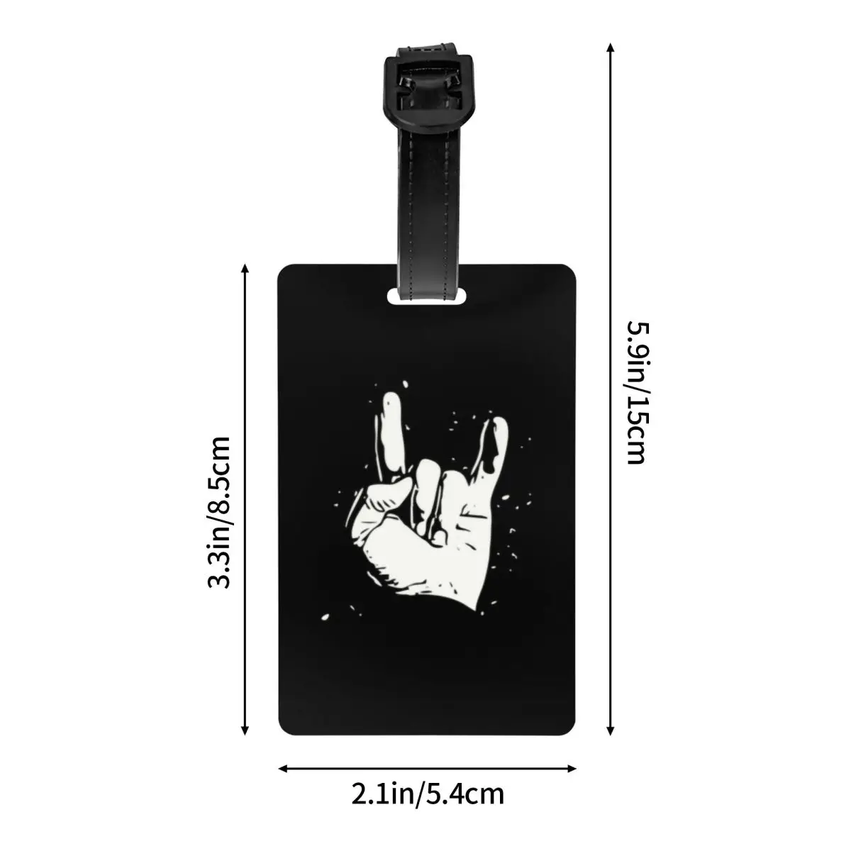 Custom Heavy Metal Rock Luggage Tag With Name Card Musician Music Lover Privacy Cover ID Label for Travel Bag Suitcase