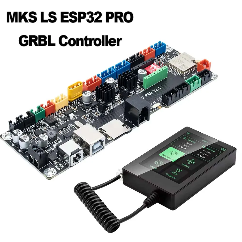 

Makerbase MKS LS ESP32 PRO Материнская плата GRBL контроллер Поддержка WIFI Bluetooth экран обновление DLC32 Для CNC лазерный гравер детали