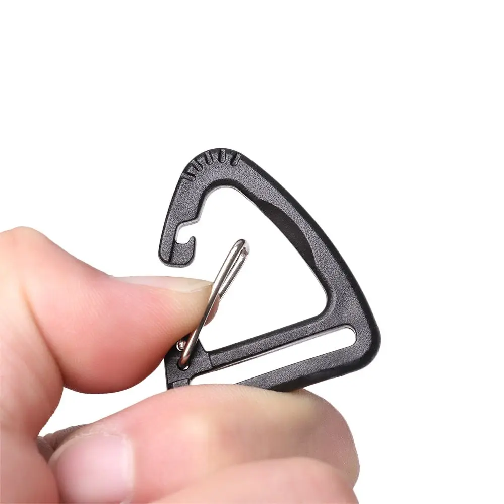 10PCS Alloy Triangle Carabiner Spring Quickdraws Belt Clip Hooks Keychain Buckles Outdoor Camping Hiking Backpack Accessories