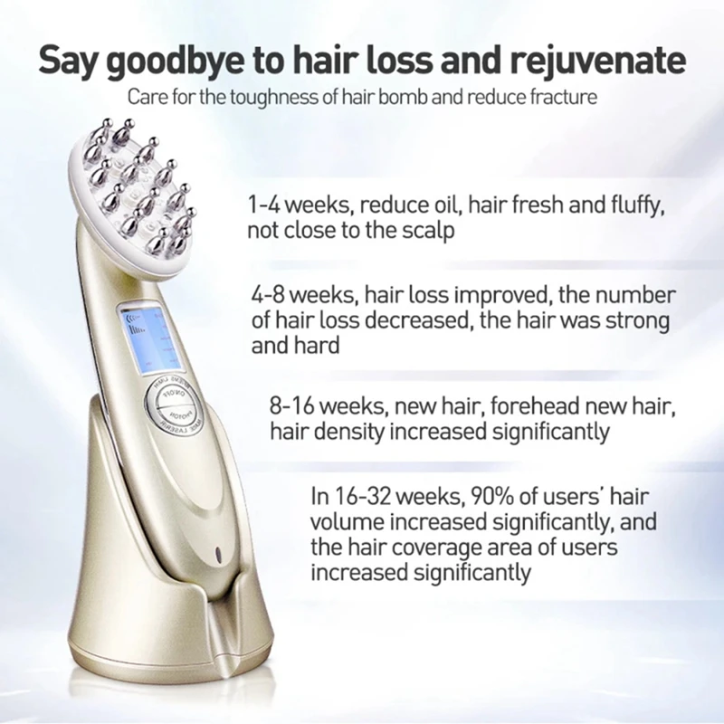 Infrared EMS Radio Frequency Massager Scalp Massage Comb Micro-Current Hair Care Hair Loss