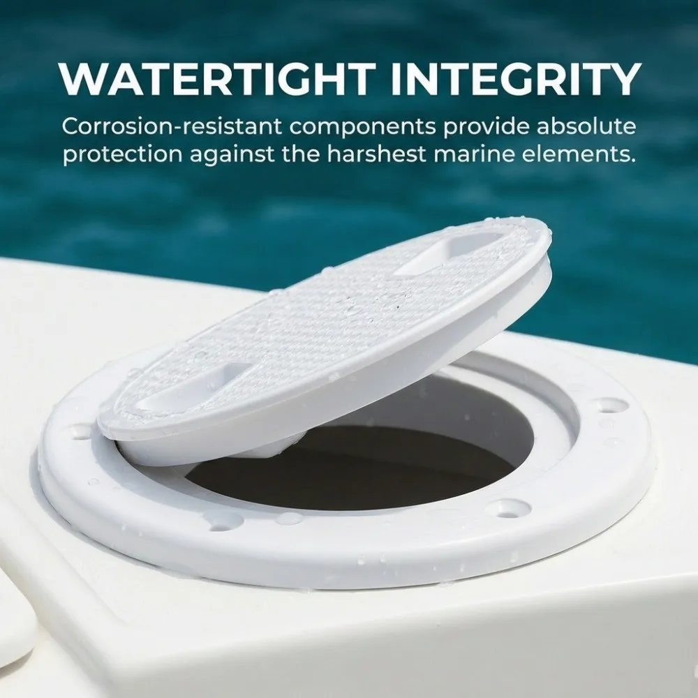 Round Cover ABS Deck Plate White Black Boat Deck Round Non-Slip Surface Inspection Hatch Cover Yacht Application