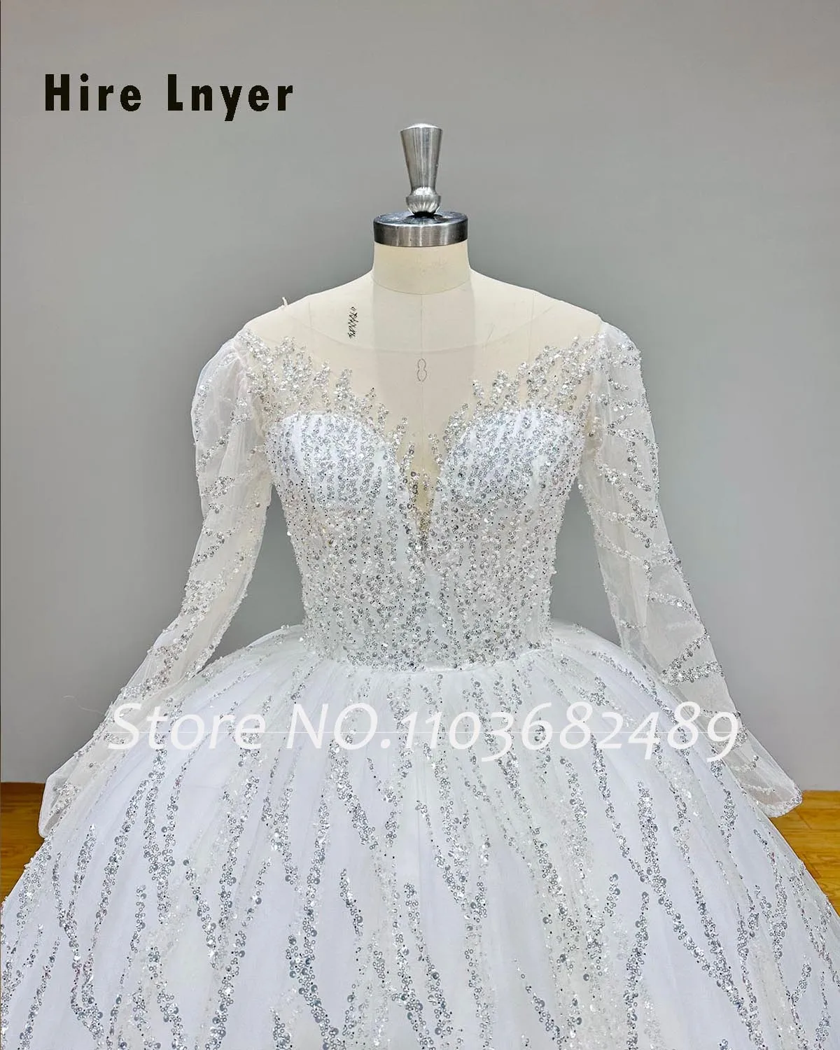 Classic  Wedding Dresses with Long Sleeve Luxury Vestidos De Novia Backless Beading Lace Trouwjurk Gorgeous Bridal Gowns