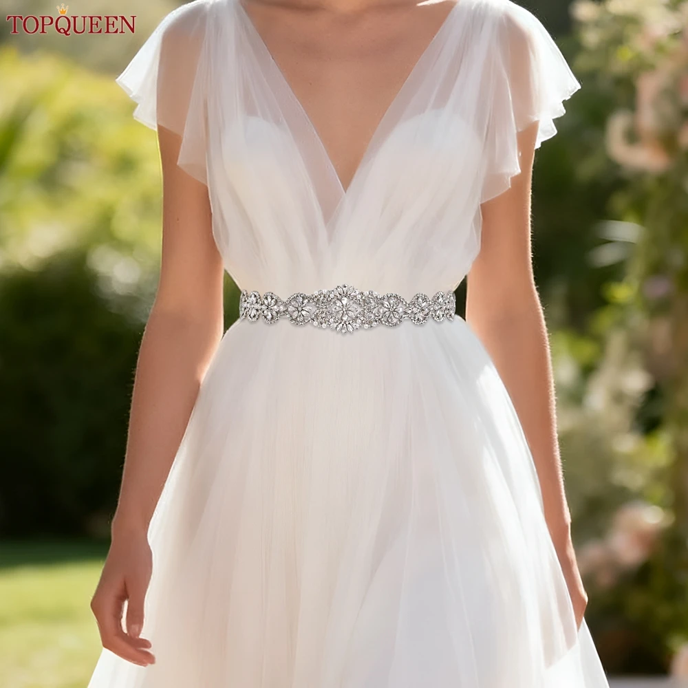 

TOPQUEEN классический стиль свадебный пояс вечернее платье пояс серебряный камень свадебный пояс подарок подружке невесты женский корсет аксессуар S161A