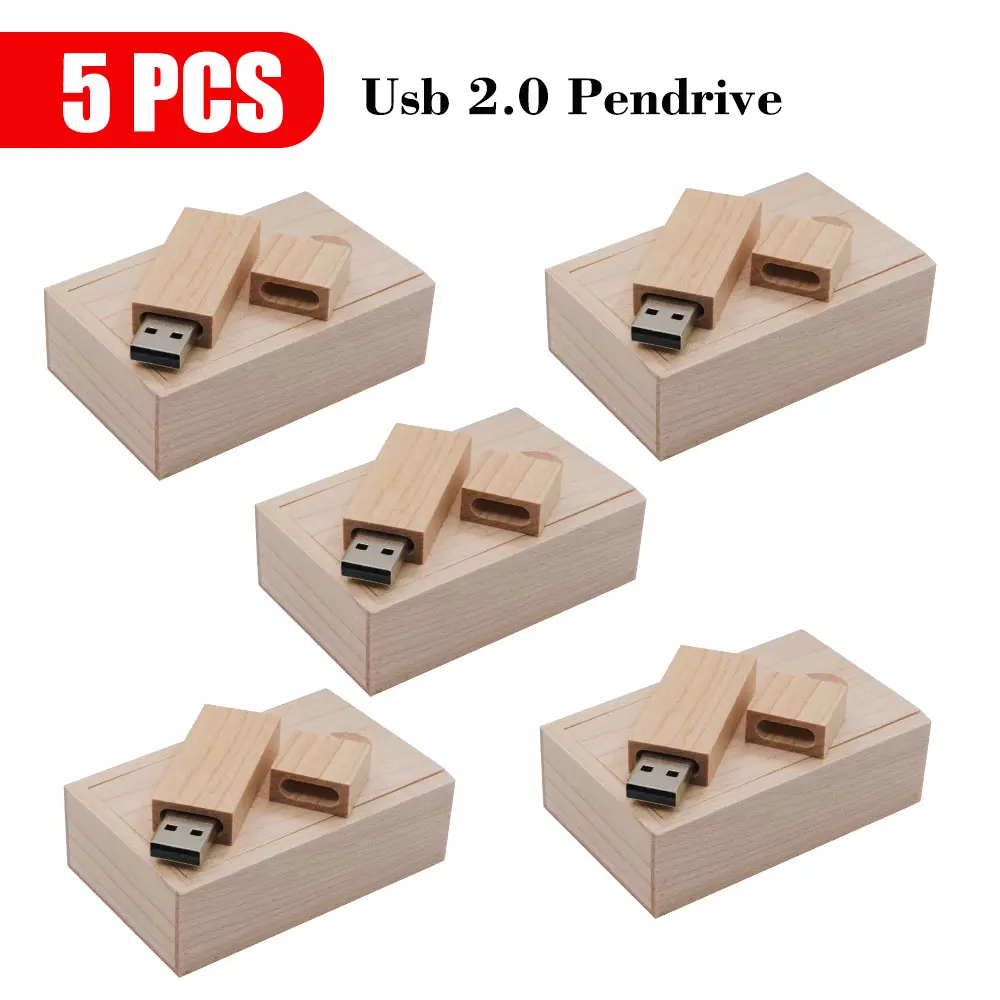 5pcs/lot wooden Usb Flash drive customer free LOGO pendrive8GB 16GB 32GB U disk Memory Stick PHOTOGRAPHY wedding gifts