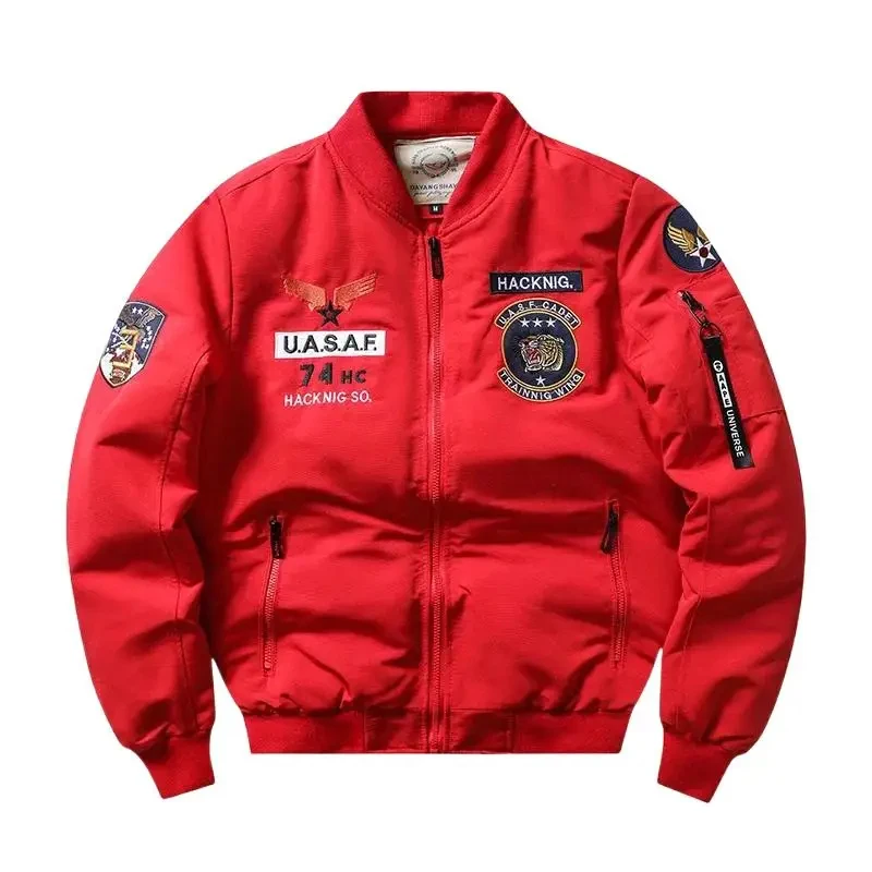 New Winter Cotton Men Flight Jackets Multi-pockets Bomber Jackets Fashion Young Men Loose Coats Quality Male Outwear Casual Coat