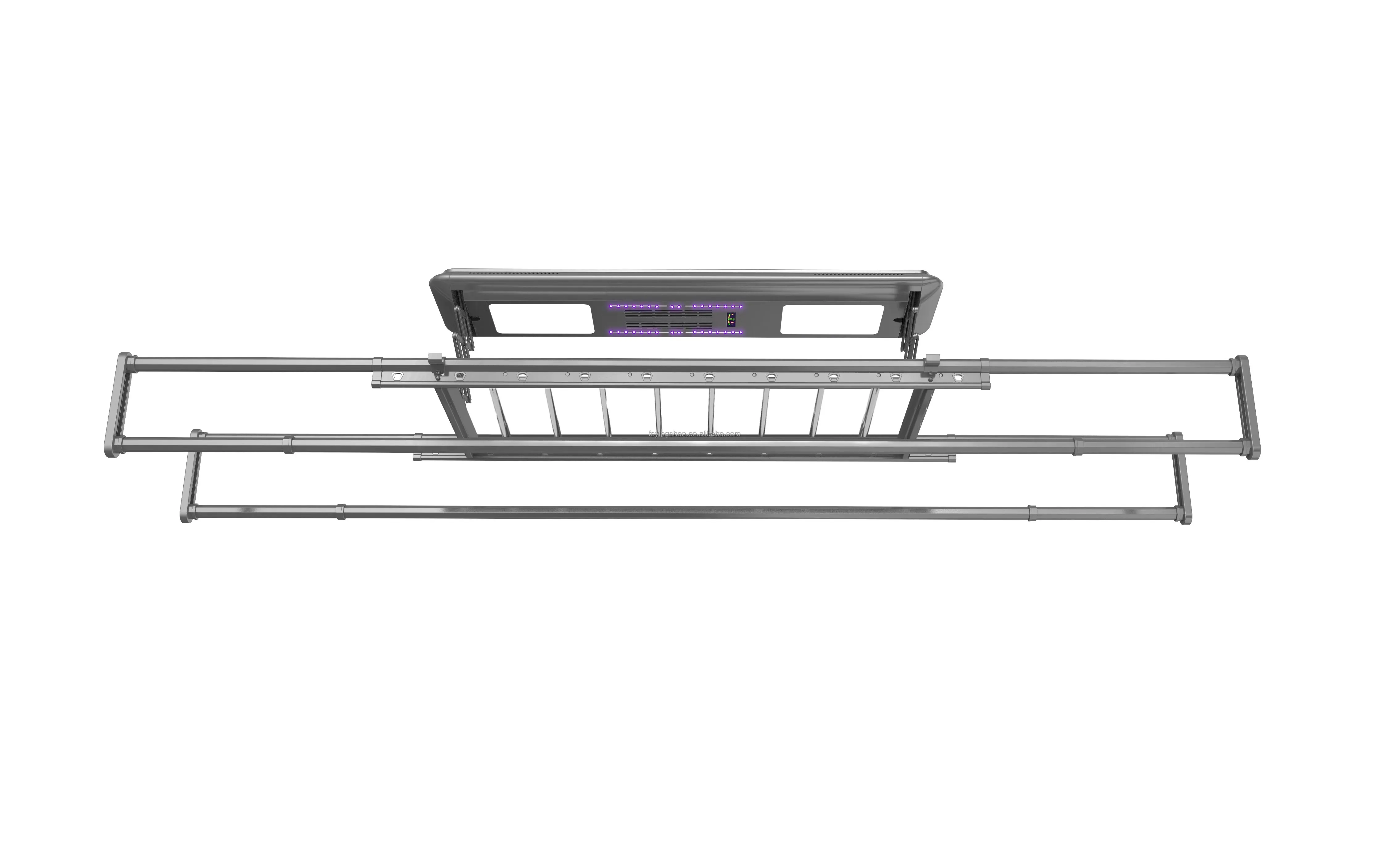 Smart Home Electric Cloth Drying Rack Luxury Multifunctional Foldable Remote Control LED Lighting Wall/Ceiling/Laundry Balcony