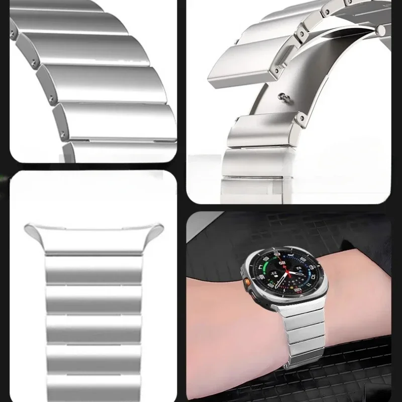 حزام معدني من التيتانيوم لساعة سامسونج جالاكسي ، سوار فاخر ، سوار كوريا ، الترا ، بدون ثغرات ، 47 *