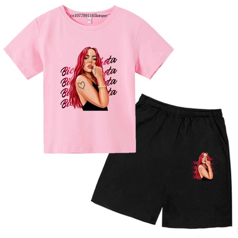 Niños Karolg estampado de dibujos animados verano 2 uds camisetas de manga corta + Pantalones conjuntos cortos 2-13 años niños niñas trajes deportivos conjuntos de ropa para niños