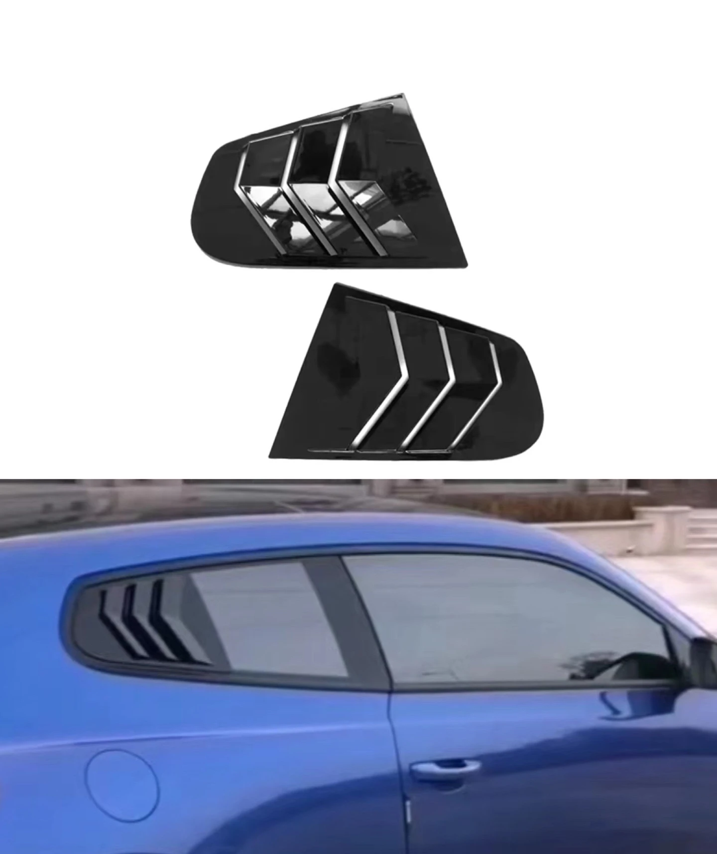 Car Rear Louver Window Side Shutter Cover Trim Sticker Vent Scoop Fit For Volkswagen VW Scirocco 2009 - 2018