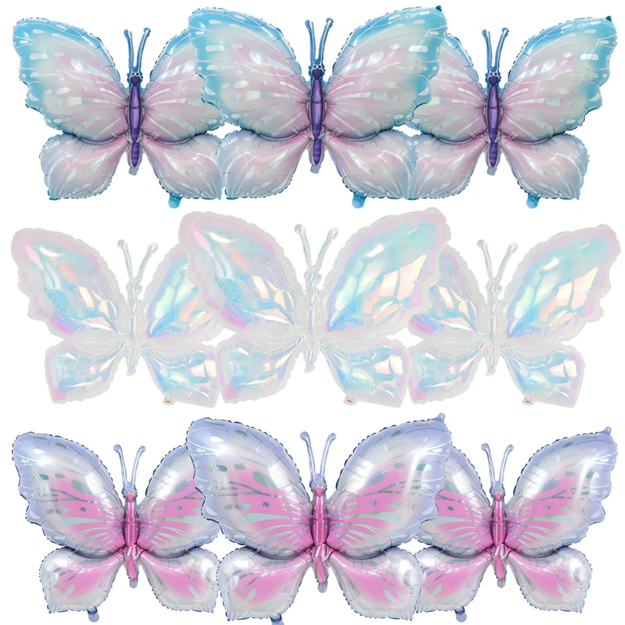 1/3/5 pçs grande borboleta balões de folha de alumínio borboleta hélio ar globos decorações de festa de aniversário chá de bebê foto adereços