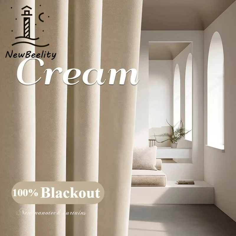 French Solid Color Full Blackout Velvet Curtains for Living Room Bedroom Dining Window Decor Thick Custom White Tulle Elegant