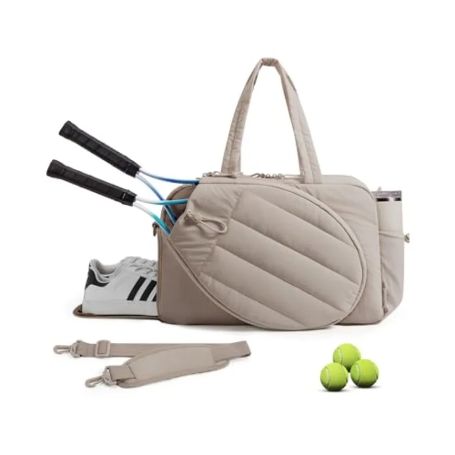 for Women Holds 2 Rackets with Shoe Compartment 15.6" Laptop Gym Backpacks for Court Off-work Everyday and Overnight Weekend