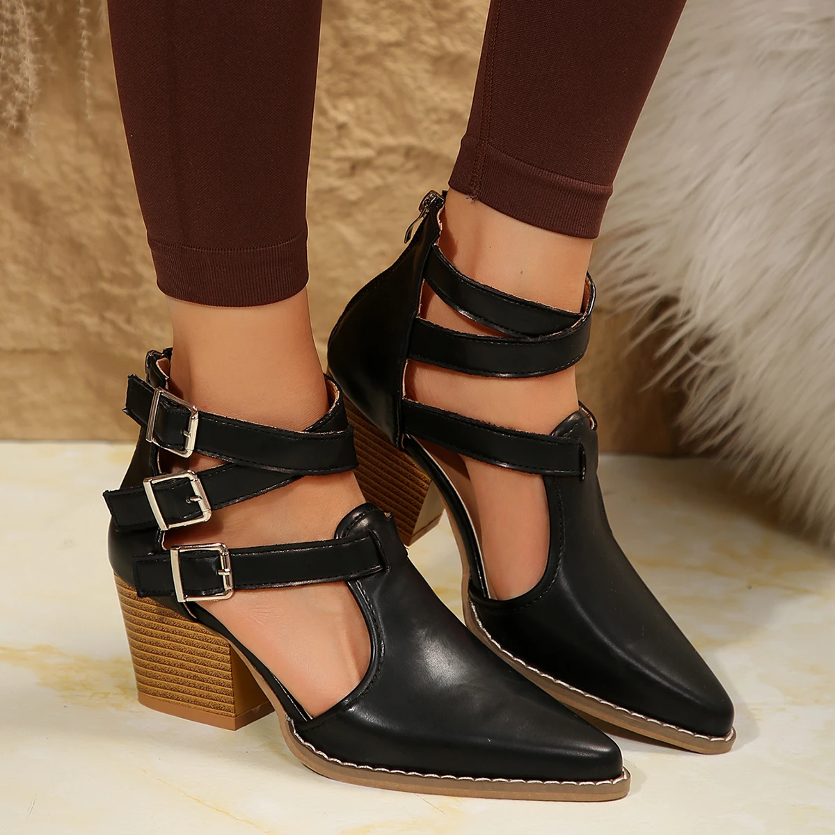 Women'S Boots Fashion Trend Women'S Fashionable And Casual Pointed Toe Ankle Boots Botas De Mujer En Oferta Envios Gratis